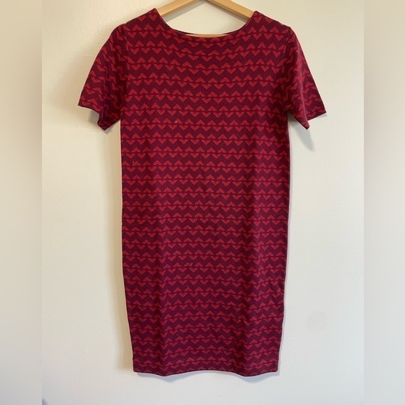 Joe Fresh Burgundy Patterned Knit Dress - Size Small - Picture 2 of 6